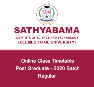 Post Graduate - 2020 Batch - Regular - Timetable