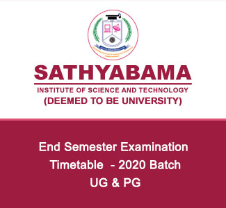 End Semester Examination Timetable - 2020 Batch - UG and PG