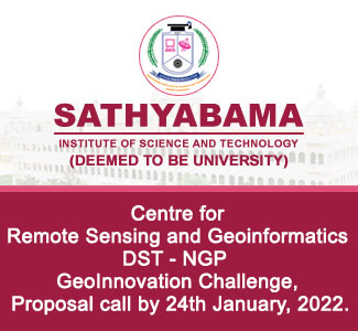 Centre for Remote Sensing and Geoinformatics DST - NGP  GeoInnovation Challenge, Proposal call by Jan, 24th, 2022.