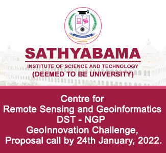 Centre for Remote Sensing and Geoinformatics DST - NGP GeoInnovation Challenge, Proposal call by Jan, 24th, 2022.