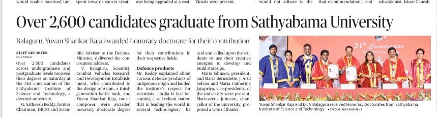 31st Convocation on September 3, 2022 |Source : The Hindu