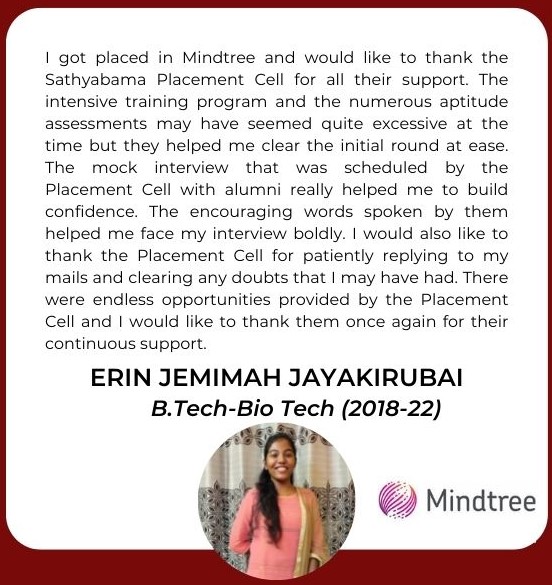 Sathyabama - Testimonial