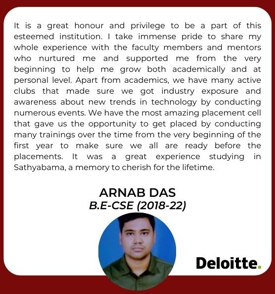 Sathyabama - Testimonial