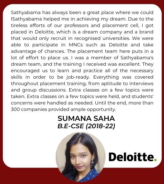 Sathyabama - Testimonial