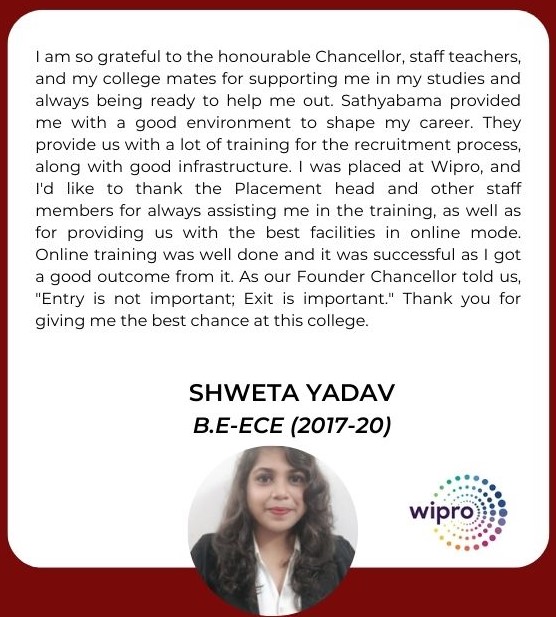 Sathyabama - Testimonial