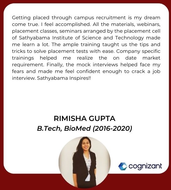 Sathyabama - Testimonial
