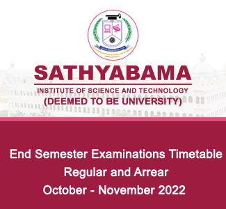 End Semester Examinations Timetable Oct - Nov - 2022