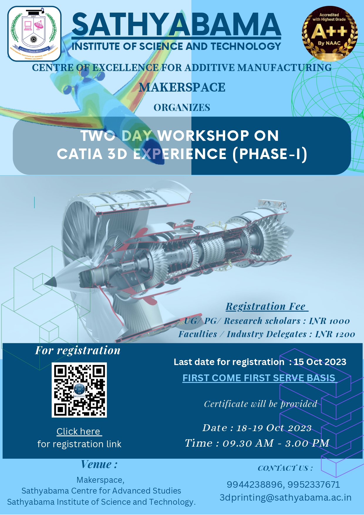 TWO DAY WORKSHOP ON CATIA 3D EXPERIENCE (PHASE-I)