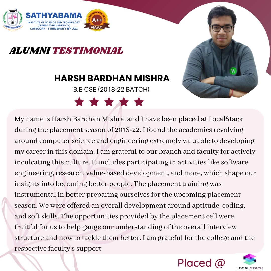 Sathyabama Testimonial - 2022