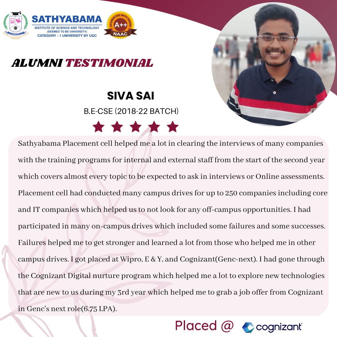 Sathyabama Testimonial - 2022