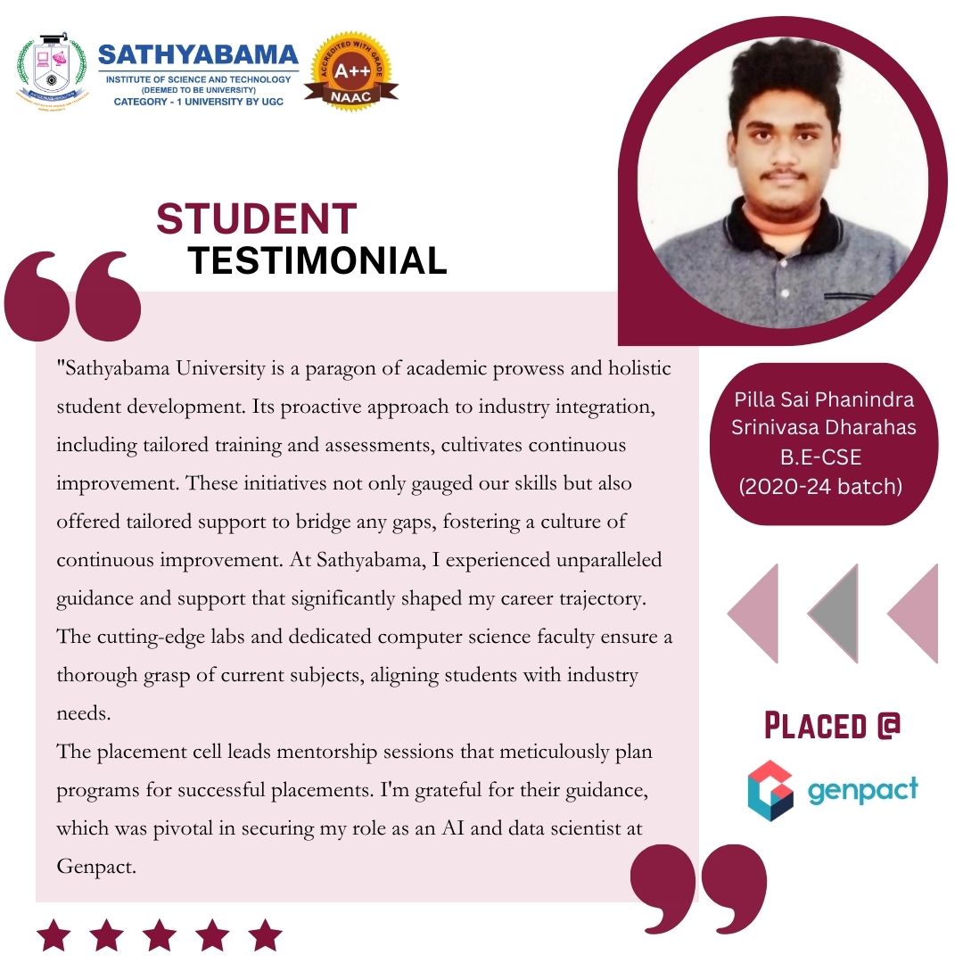Sathyabama Testimonial - 2024