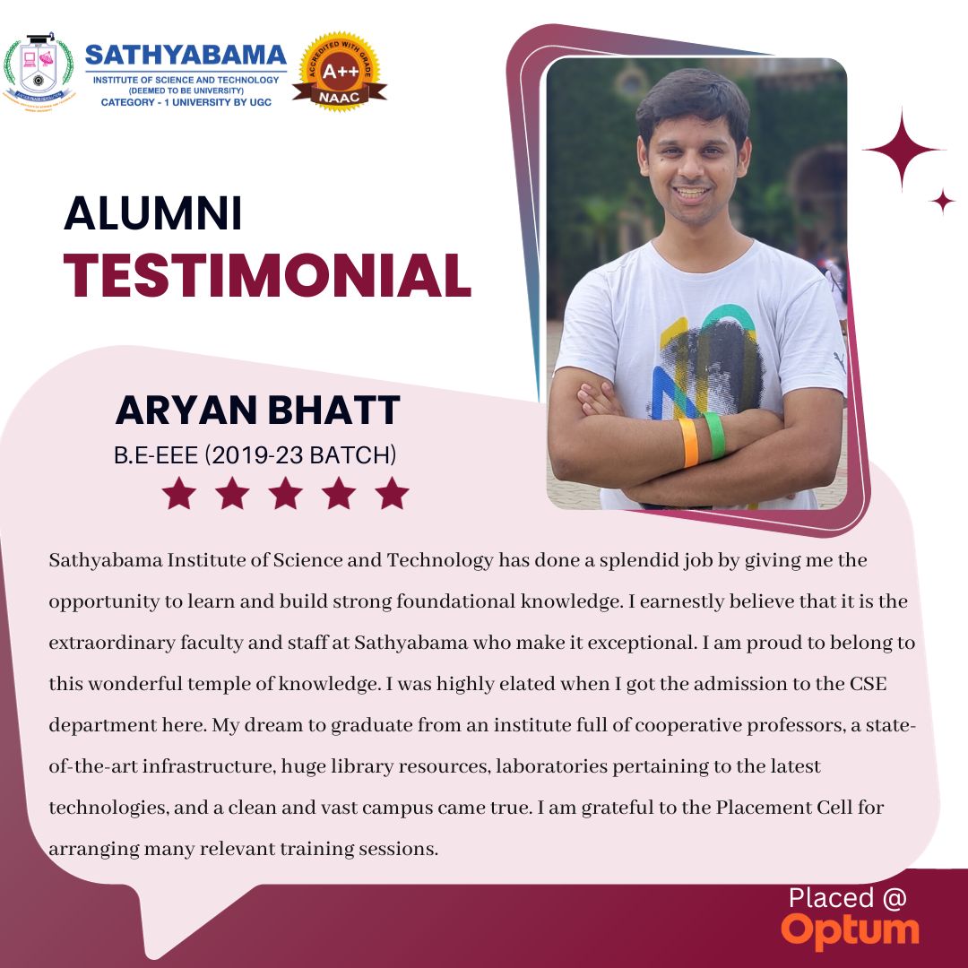 Sathyabama Testimonial - 2023