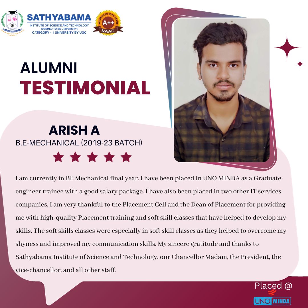 Sathyabama Testimonial - 2023