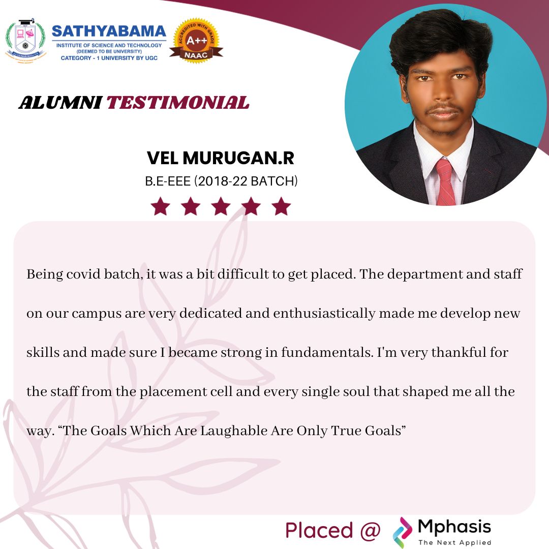 Sathyabama Testimonial - 2022
