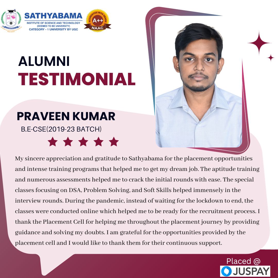 Sathyabama Testimonial - 2023