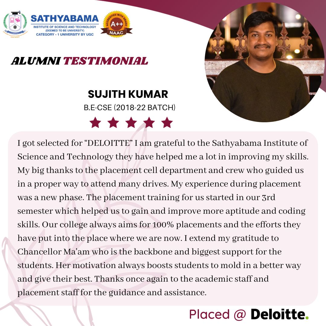 Sathyabama Testimonial - 2022
