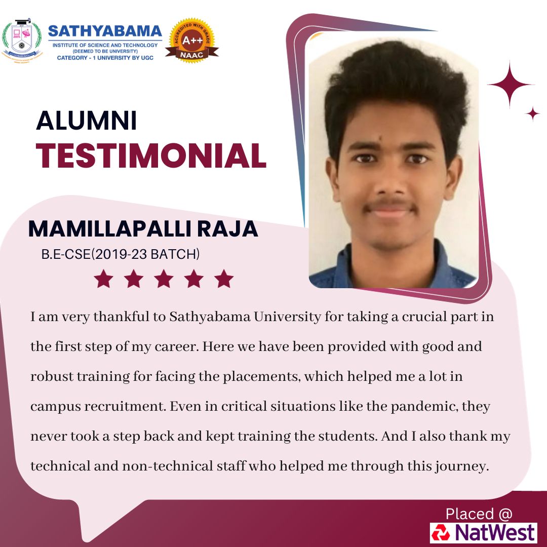 Sathyabama Testimonial - 2023