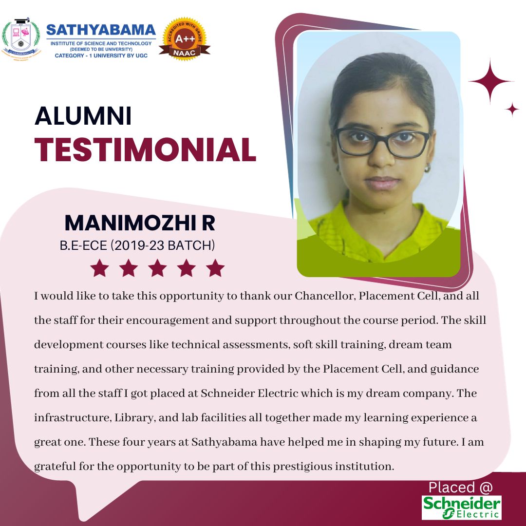 Sathyabama Testimonial - 2023