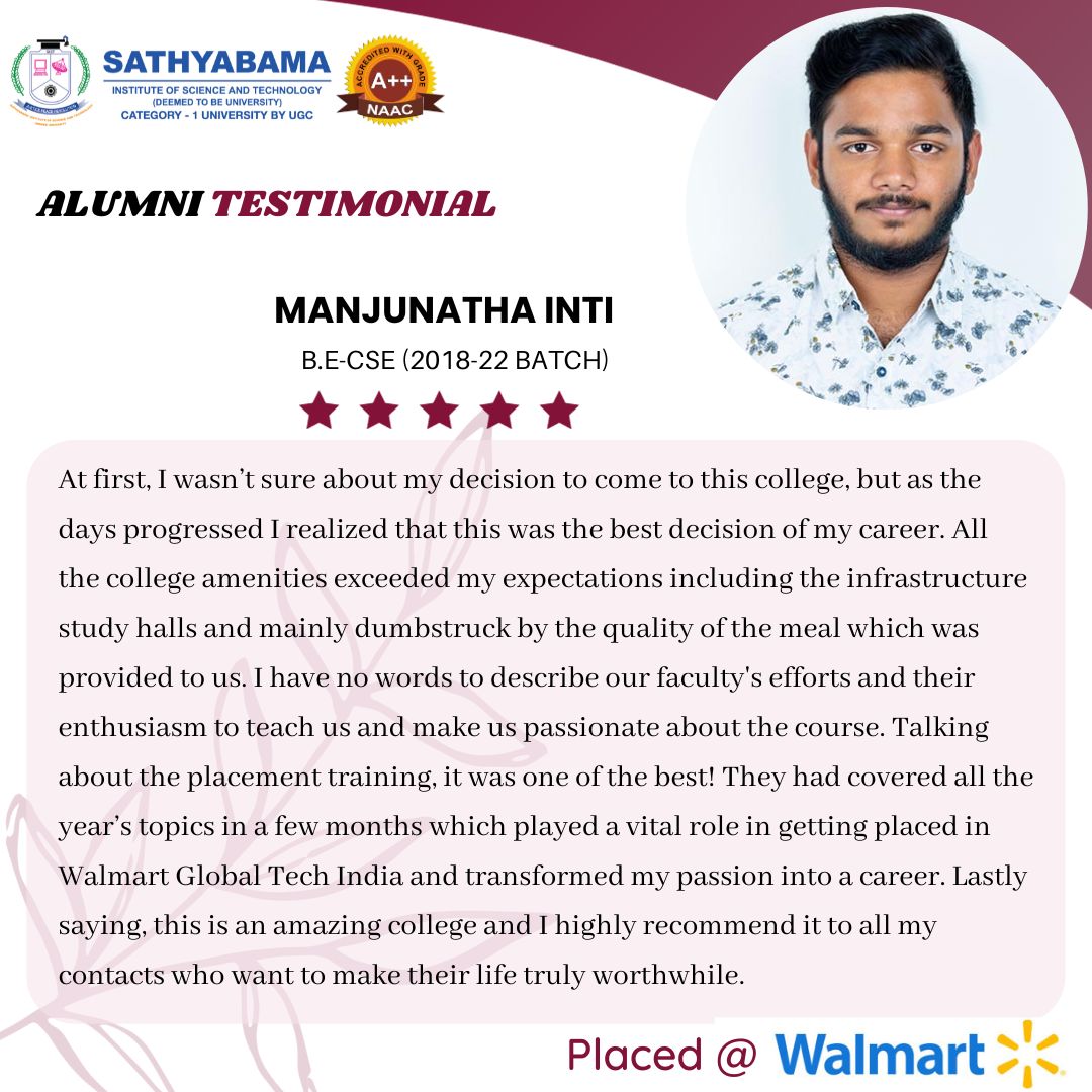 Sathyabama Testimonial - 2022