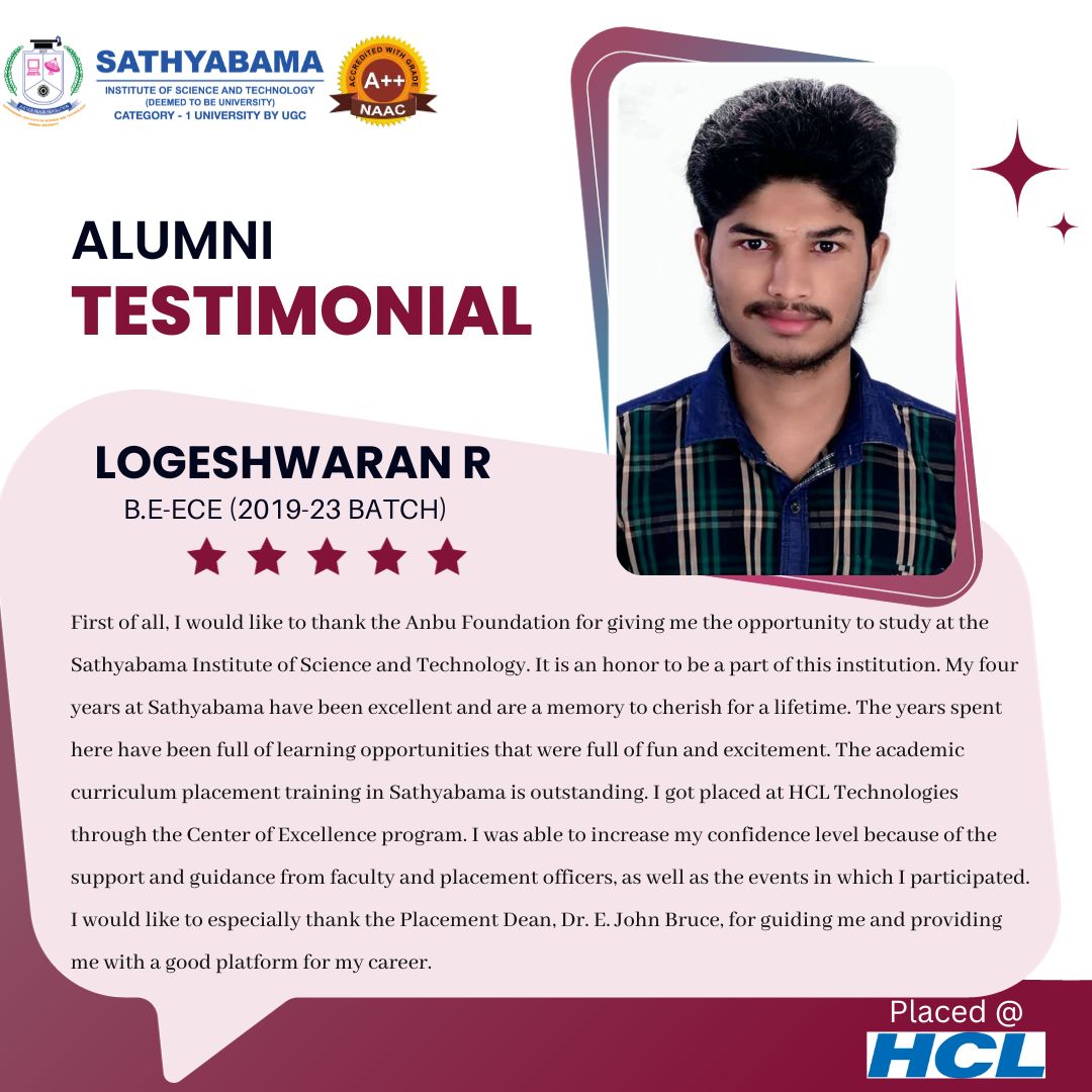 Sathyabama Testimonial - 2023