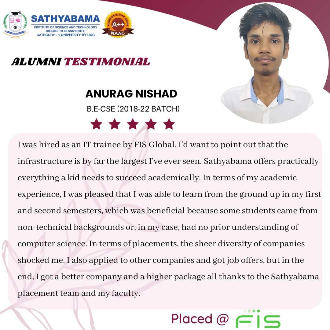 Sathyabama Testimonial - 2022