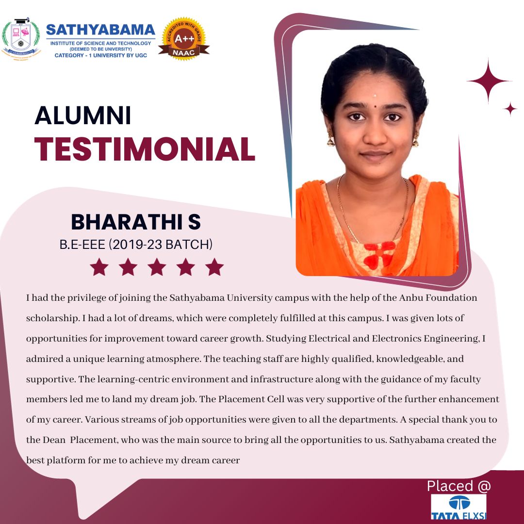Sathyabama Testimonial - 2023