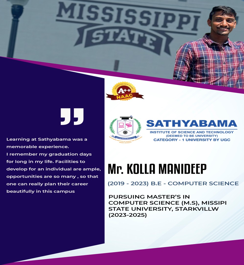 Sathyabama Testimonial | 2019 - 2023
