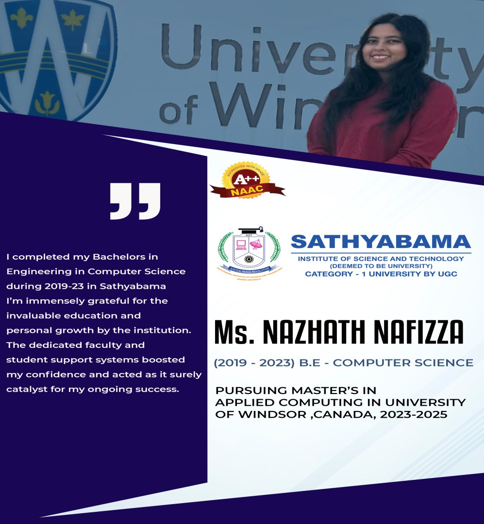 Sathyabama Testimonial | 2019 - 2023