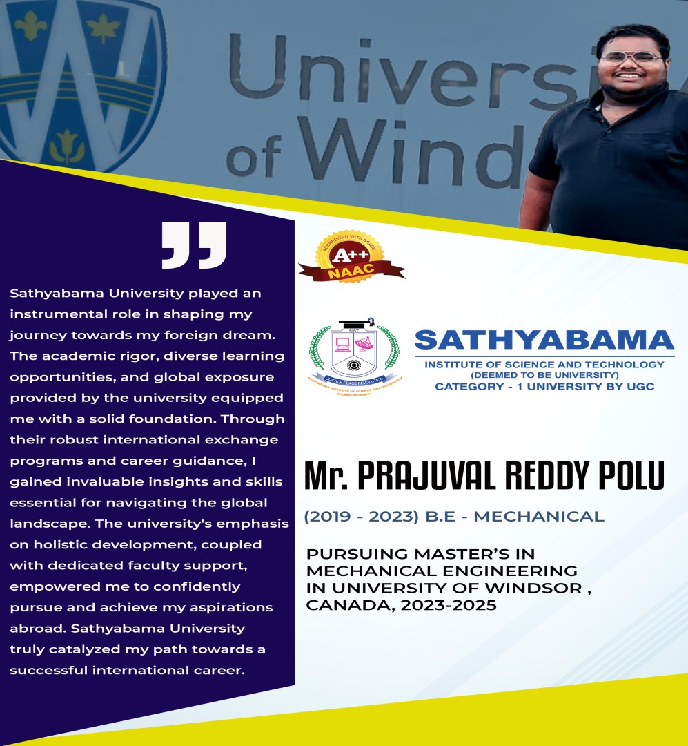 Sathyabama Testimonial | 2019 - 2023