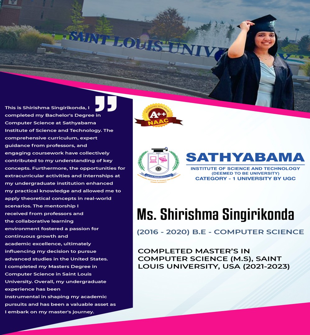 Sathyabama Testimonial | 2019 - 2023
