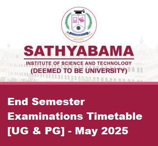 End Semester Examination Timetable [UG & PG] - May 2025