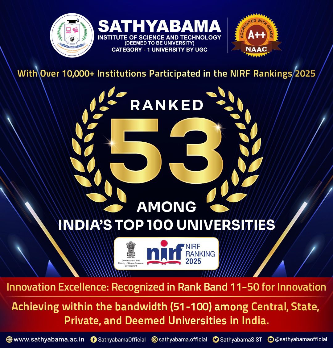 Ranked 53 among India's Top 100 Universities