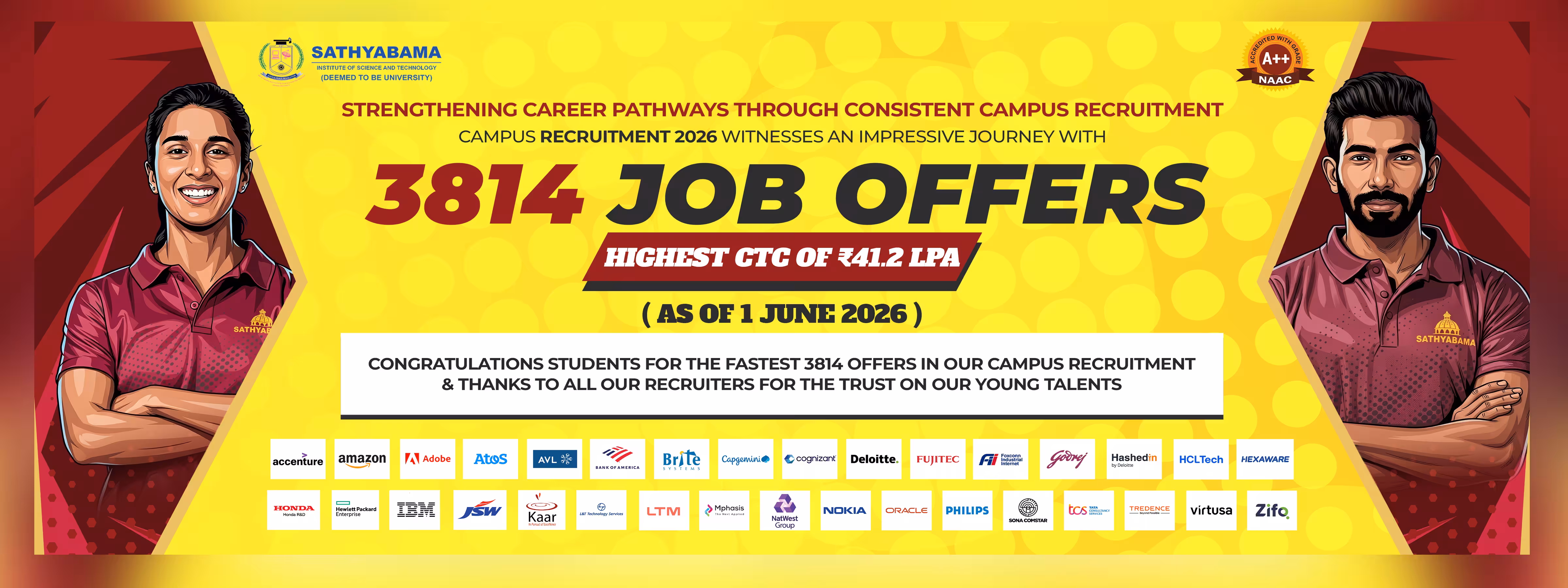 Sathyabama job offer Website Red