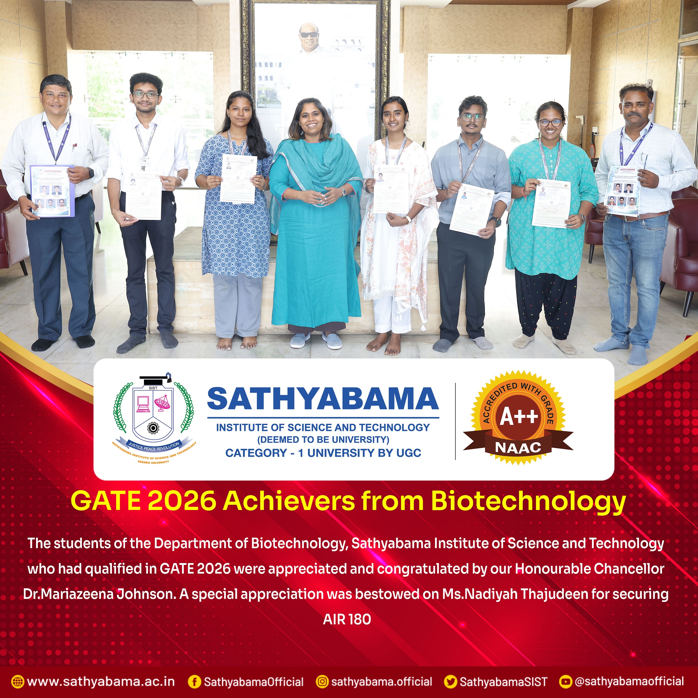 Sathyabama Student Achievement