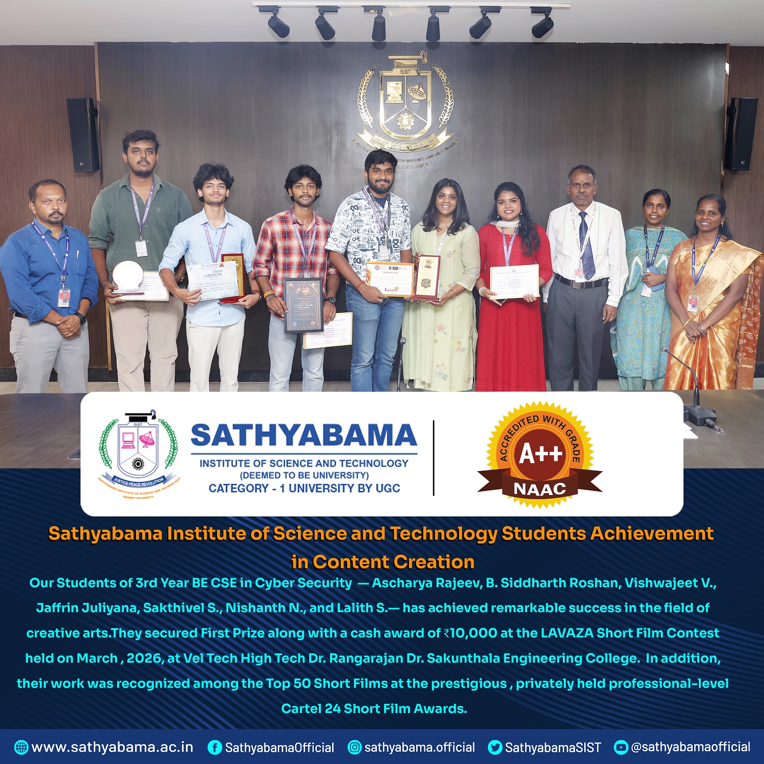 Sathyabama Student Achievement