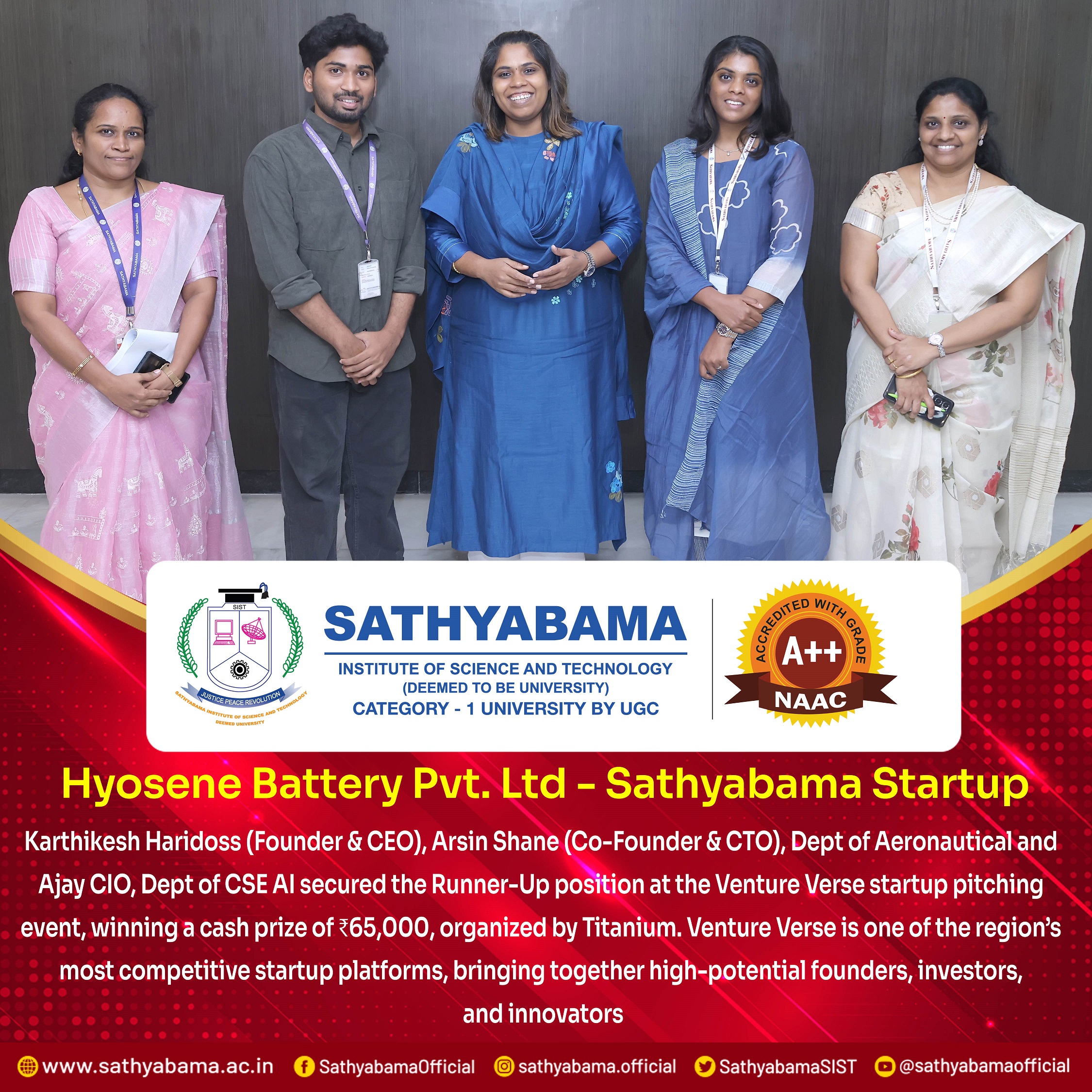 Sathyabama Startup Cell  - Winner