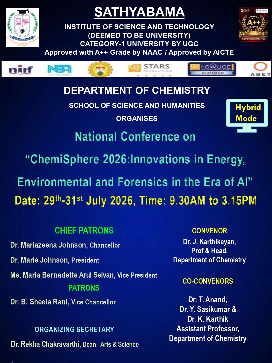 ChemiSphere2026: Innovations in Energy, Environmental and Forensics in the Era of AI