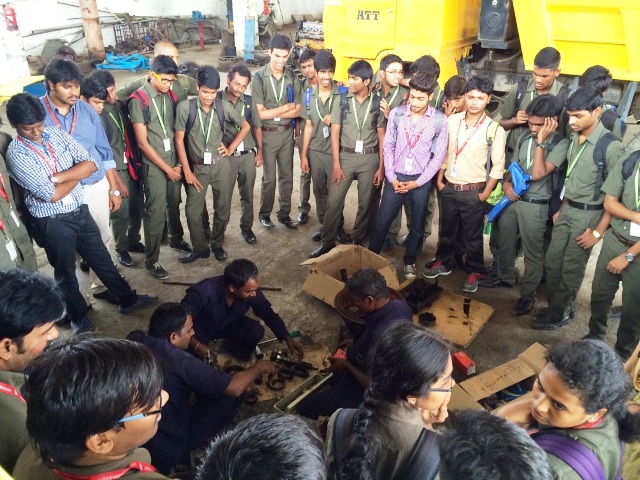 Dismantling of Bus Gear Box at Transport Yard