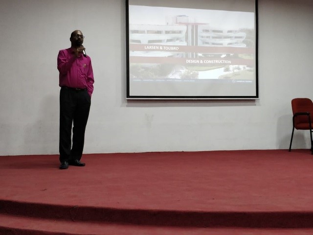 A guest talk on “Current Architectural and Civil Engineering Practices” by Ar. Marie Joseph Gerard from L &T on 11th July, 2018 was conducted by Design club