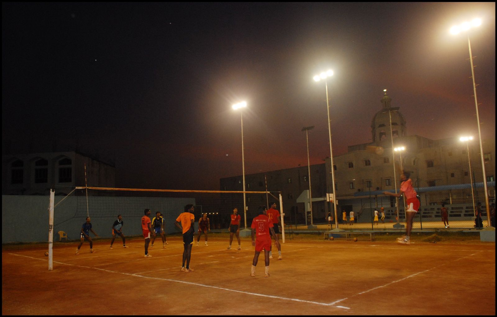 Outdoor volleyball court